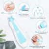 Electric nail trimmer filing a baby's nail safely